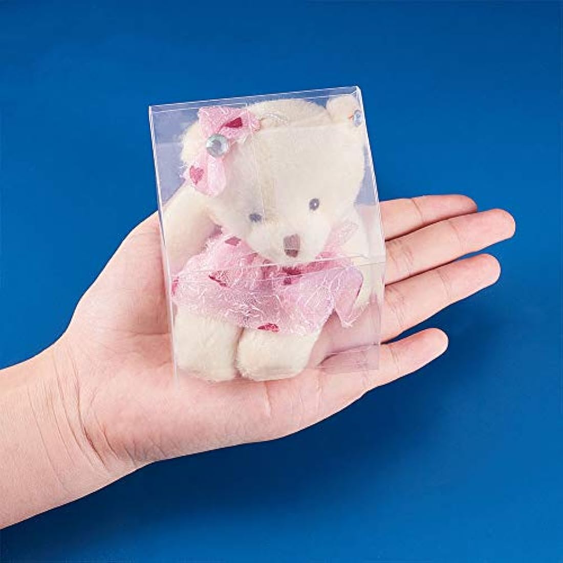 BENECREAT 50PCS 7x7x7cm Clear Cube Wedding Favour Boxes PVC Transparent Cube Gift Boxes for Birthday Candy Chocolate Cake Balloon