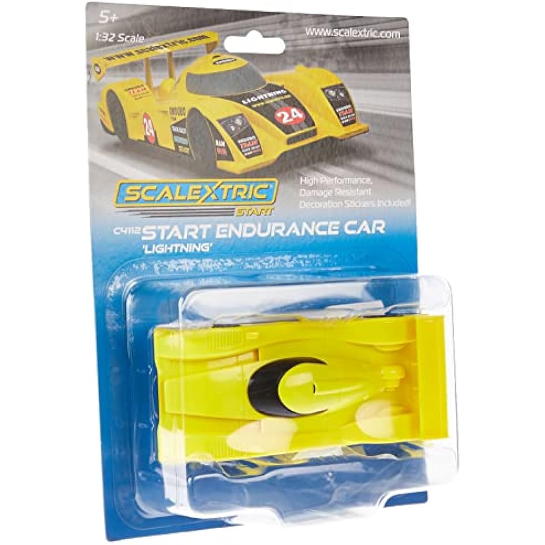 Scalextric Cars - C4112 Start Endurance Car Lightning - Toy Slot Car for use with Scalextric Race Tracks or Set - Small Kids Gift Ideas for Boy/Girl Ages 5+, Scalextric Accessories