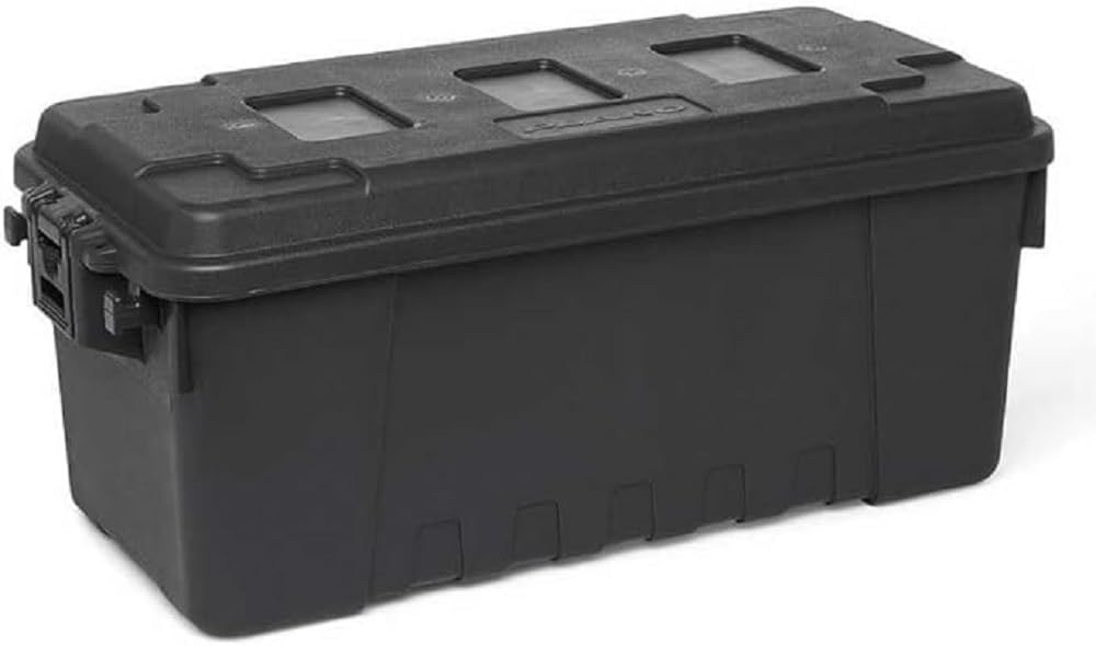 PLANO Sportsman's Trunk - Medium 64ltr,Charcoal, Military-Grade Storage Box with Lid, Heavy Duty, Large, Camping & Army Storage Trunks, Perfect for