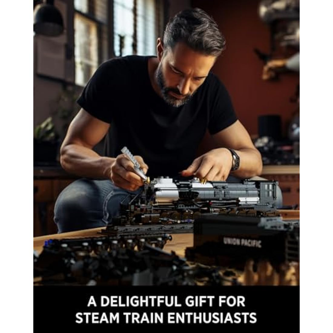 Nifeliz Train The Big Boy Locomotive, Steam Locomotive Building Block Set for Adults, Legendary Steam Train Display Kit for Gift Giving (1818 Pieces)