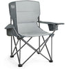 TIMBER RIDGE Camping Chairs for Adults Heavy Duty 200kg Oversized, Padded Folding Chair with Cup Holder and Storage Bag Comfy for Outdoor Picnic Fishing Garden, Lightweight and Portable (Grey, 1 PC)
