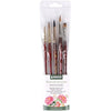 Princeton Watercolour Floral Set, 5 x Mixed Brushes, Watercolour, Short Handle, for Professionals & Students