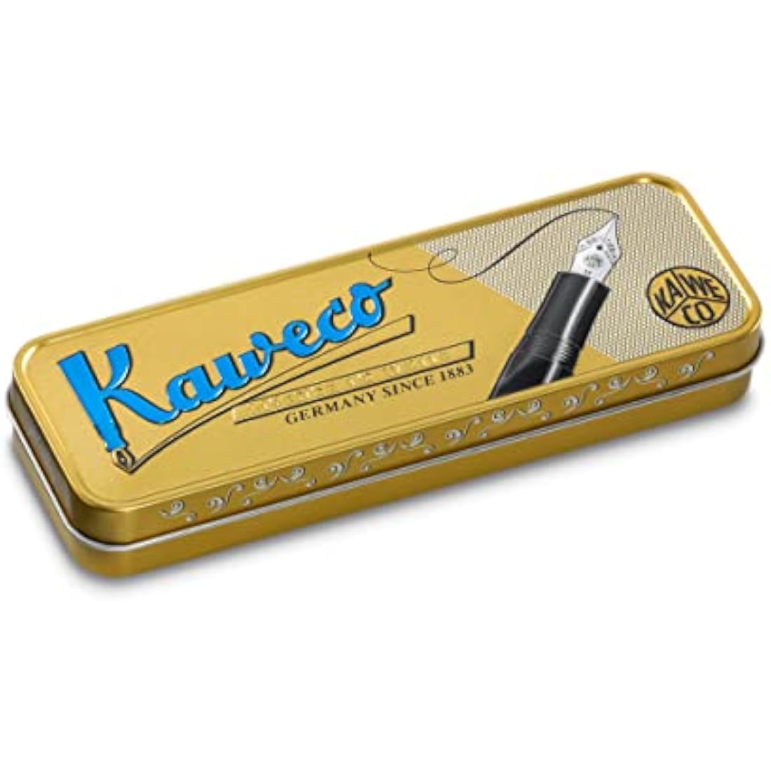 Kaweco DIA2 Fountain Pen Gold I Premium Acrylic Fountain Pen for Ink Cartridges I Fountain Pen with Chrome Details I Nostalgic Fountain Pen 16 cm I Nib: M (Medium)