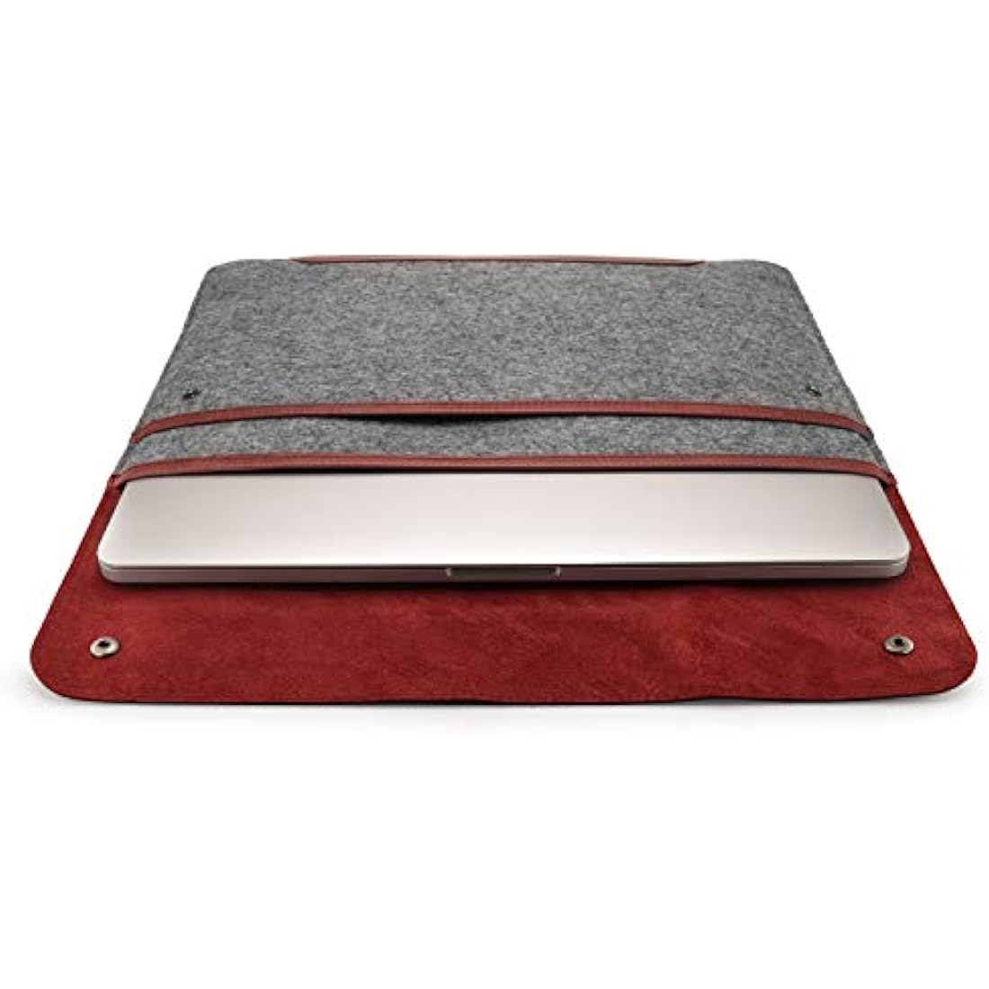 MegaGear Genuine Leather and Fleece MacBook Bag Laptop Sleeve for MacBook Pro and MacBook Air Case - 16 Inch - 15 Inch - 15.5 Inch (M2, M2 Pro, M2 Max, M1) 2020 2021, 2022 and 2023 Models
