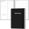 Daily Planner Undated - A5 To Do List Notebook Hourly Schedules, Spiral Appointment Planner for Women and Men, PVC Hardcover, Inner Pocket, Elastic Closure, 5.8" x 8.5", Black