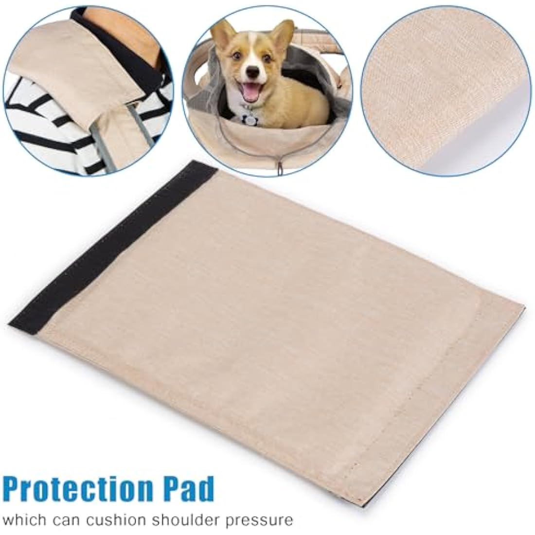 Ownpets Pet Sling Carrier, Fits 6.5 to 9kg Medium Dog/Cat Sling Carrier Reversible and Hands-Free Dog Bag with Adjustable Strap and Pocket Shoulder Pad for Outdoor Travel Hiking, Cream-Colored