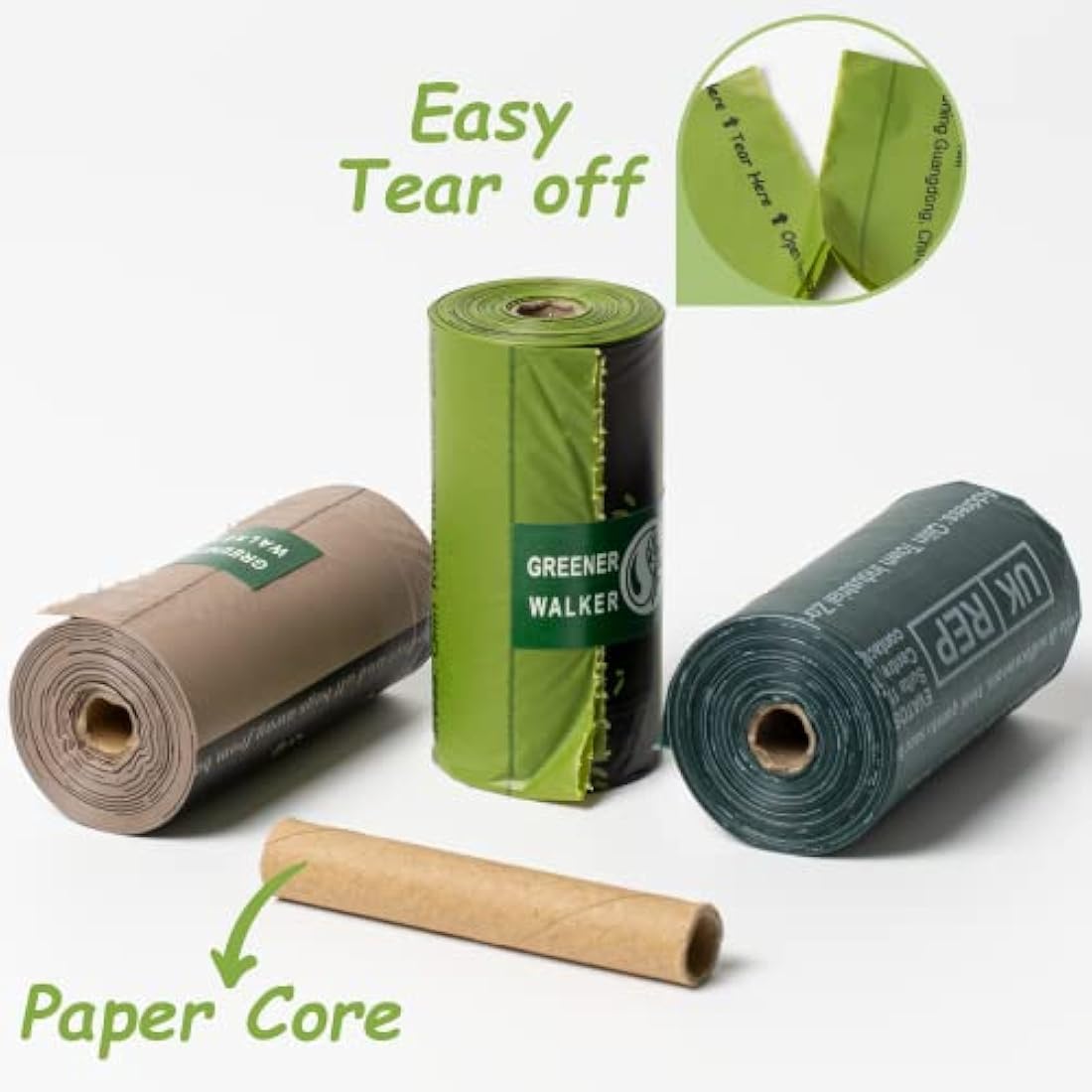 GREENER WALKER Poop Bags for Dog Waste 1080 Bags, Extra Thick Strong 100% Leak Proof Dog Waste Bags (Green)