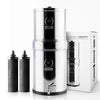 PHOENIX GRAVITY 6-Litre Stainless Steel Gravity Water Filter NSF Certified AISI 304 Countertop Water Filter System with 2 Smart (Black) Carbon Cartridges, Free Water Tap, No Power Or Plumbing Required