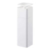 Yamazaki 5213 TOWER Push Soap Dispenser, white, PETG Resin/Polypropylene/Polyethylene/Silicone, Minimalist, 5.5 x 5.5 x 18.5 cm
