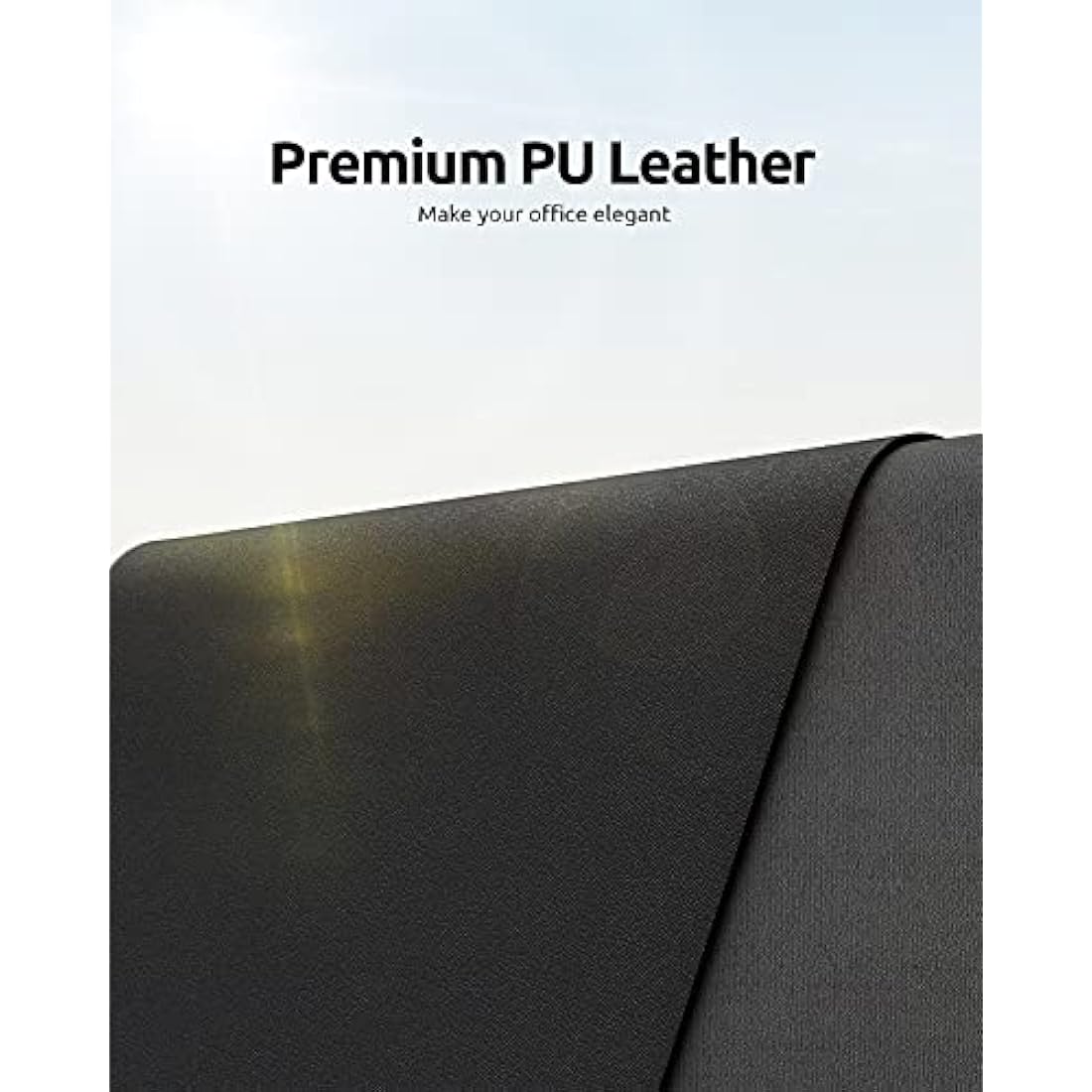 YSAGi Leather Desk Mat, Large Mouse Mat, Non-Slip Desk Pad, Waterproof PU Leather Table Protector Writing Pad for Office and Home (90 x 43 cm, Black)