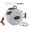 VEVOR Retractable Garden Hose Reel, 1/2" x 131.23 ft Wall Mounted Hose Reel, Heavy Duty Garden with 9 Patterns Nozzle, Any Length Lock, Auto-Rewind Slow Return System and 180°Swivel Bracket