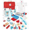 Lehoo Castle Doctors Set for Kids, Toys for 3 Year Old Boys, Wooden Kids Doctors Kit with Doctor Costume, 3 Year Old Boy Toys（Blue）