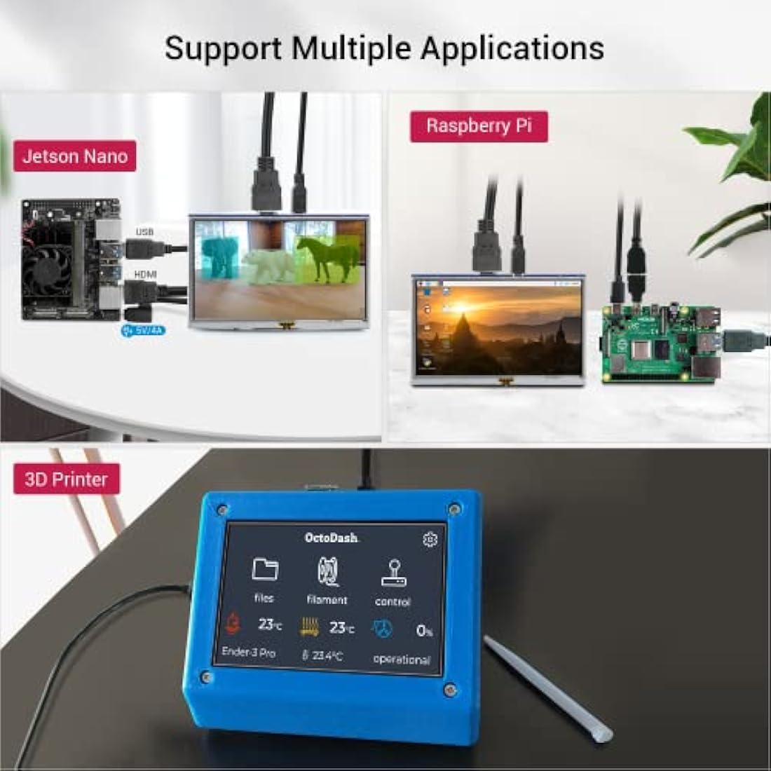 ELECROW For Raspberry Pi Screen, 5-inch Touch Screen Small Monitor 800x480 TFT LCD Dispaly Mini Monitor Competible with Raspberry Pi 5/4/3/2B2/Zero, BB Black, Banana Pi, Windows 11/10/8/7, Jetson Nano