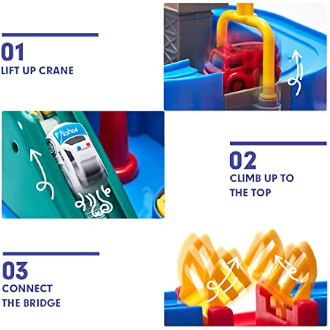 hahaland Kids Toys for 3 Year Old Boys Car Race Track Boys Toys Age 3 4, Adventure Vehicles Learning & Intelligence Educational Toddler Gifts for 3 4 5 Year Old Girl