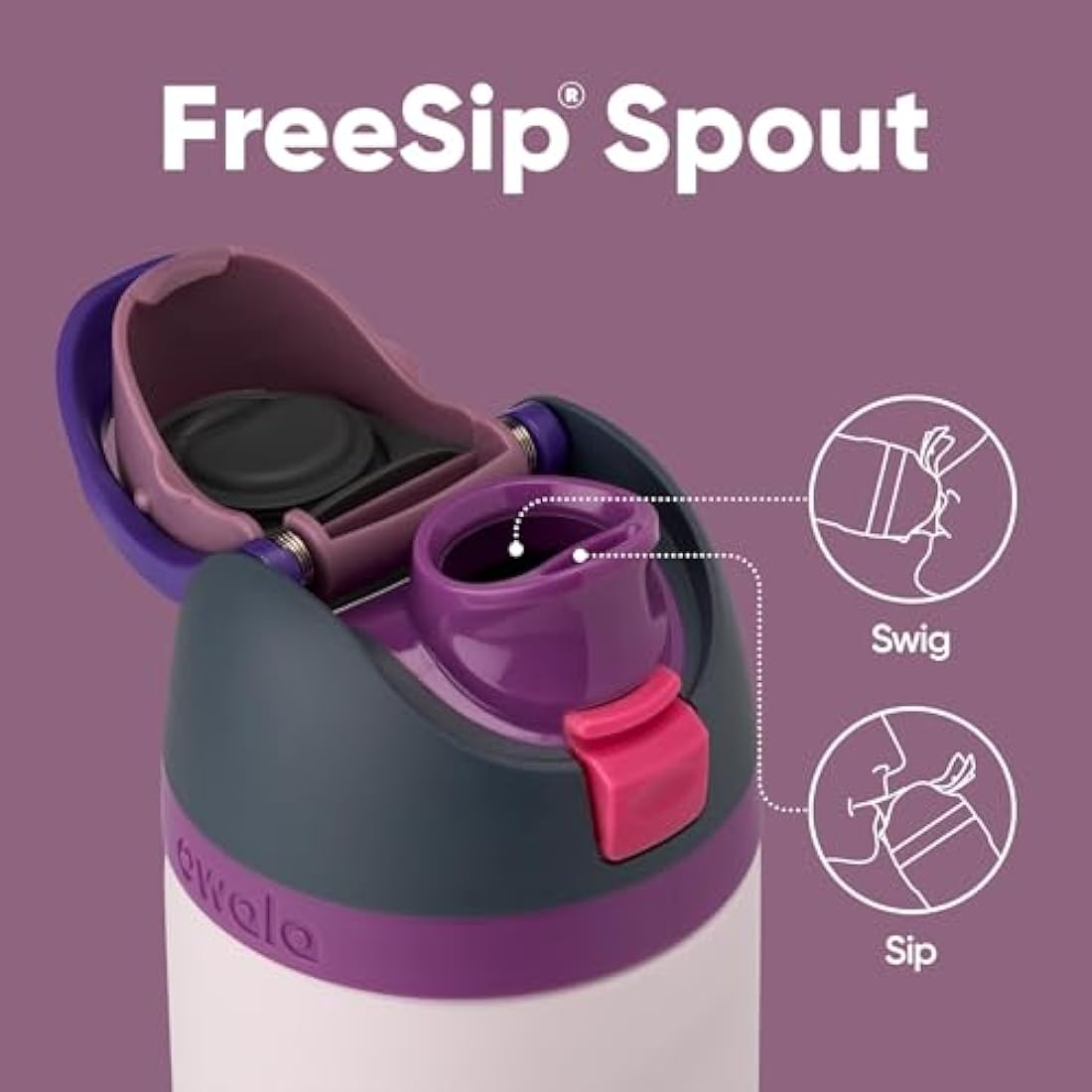 Owala FreeSip Insulated Stainless Steel Water Bottle with Straw for Sports and Travel, Leak Proof, BPA-Free, 710ml, Dreamy Field