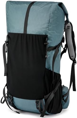 POWER KING 40L Expandable TO 50L Hiking Backpack,Upgraded X-PAC Scratch-proof Lightweight Large Rucksack for Mens Women, Outdoor Roll Top Camping Packsack, Fit for 15.6'' Laptop