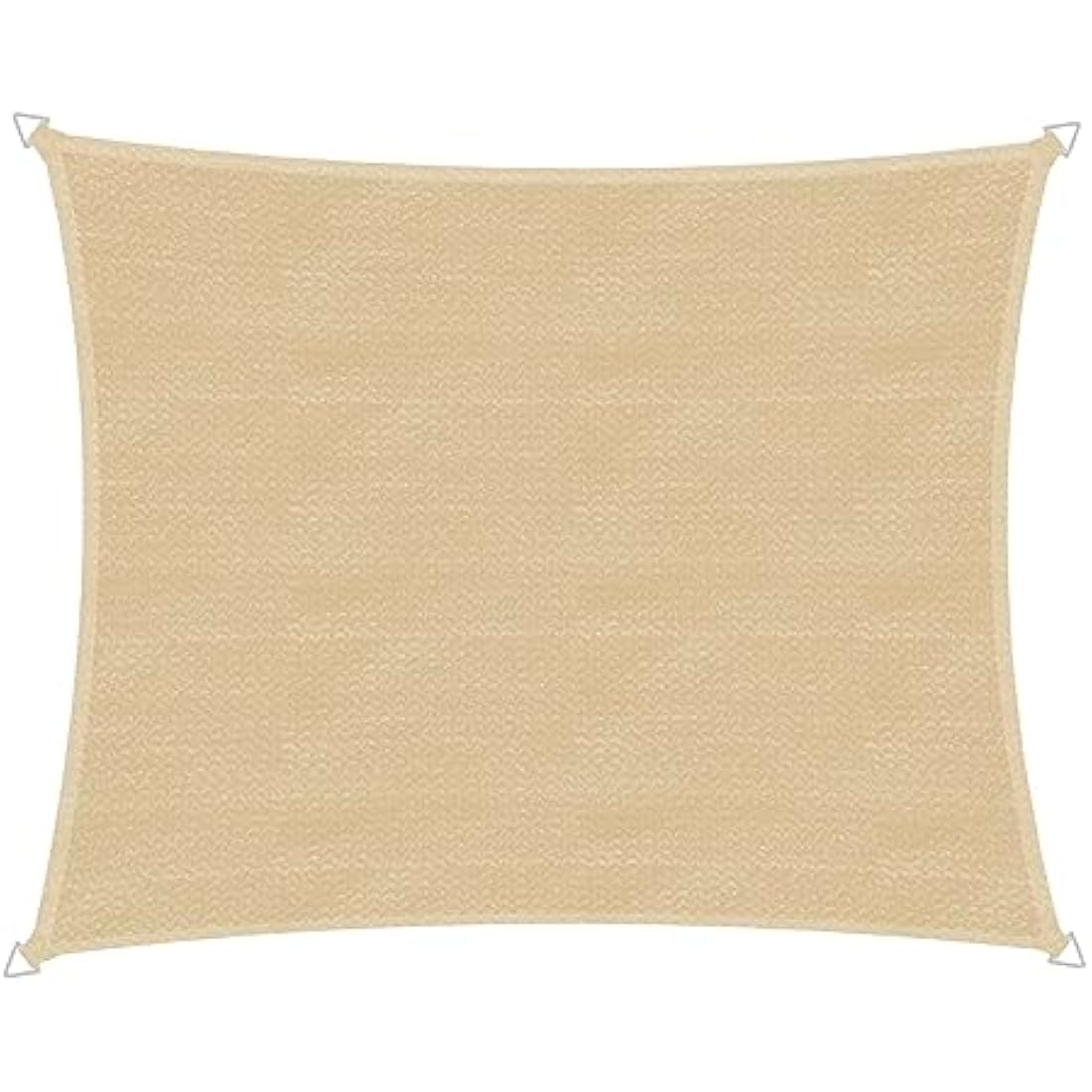 Windhager Capri Rectangular Sun Sail, 3 x 4 m, Sun Protection for Garden and Patio, UV and Weather Resistant, Champagne, 10759, Cream White
