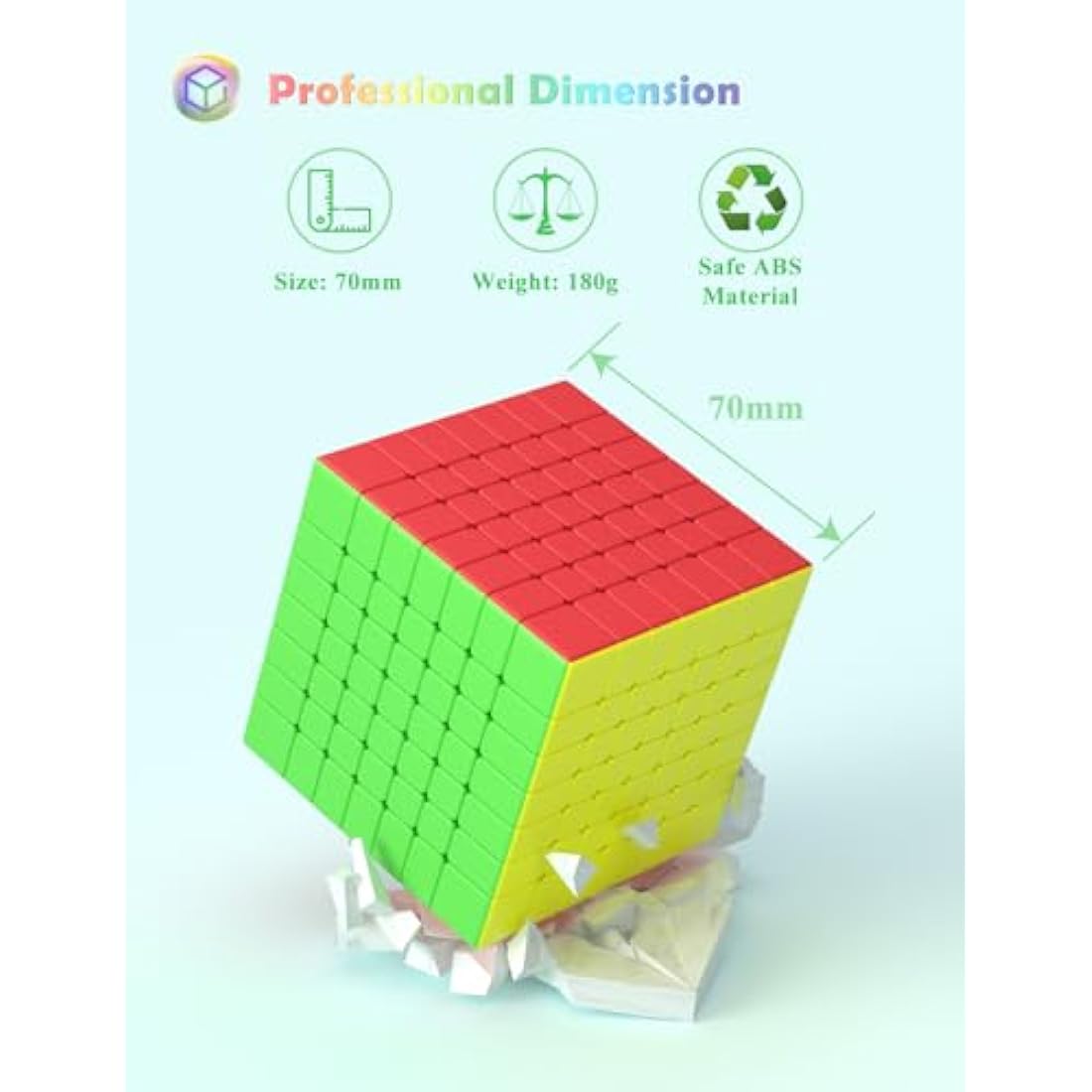 ROXENDA Speed Cube - Fast Smooth Turning Solid Durable & Stickerless Frosted, Best 3D Puzzle Magic Cube Toy - Turns Quicker than Original for kids Gift & Adult & Children(7x7x7 Cube)