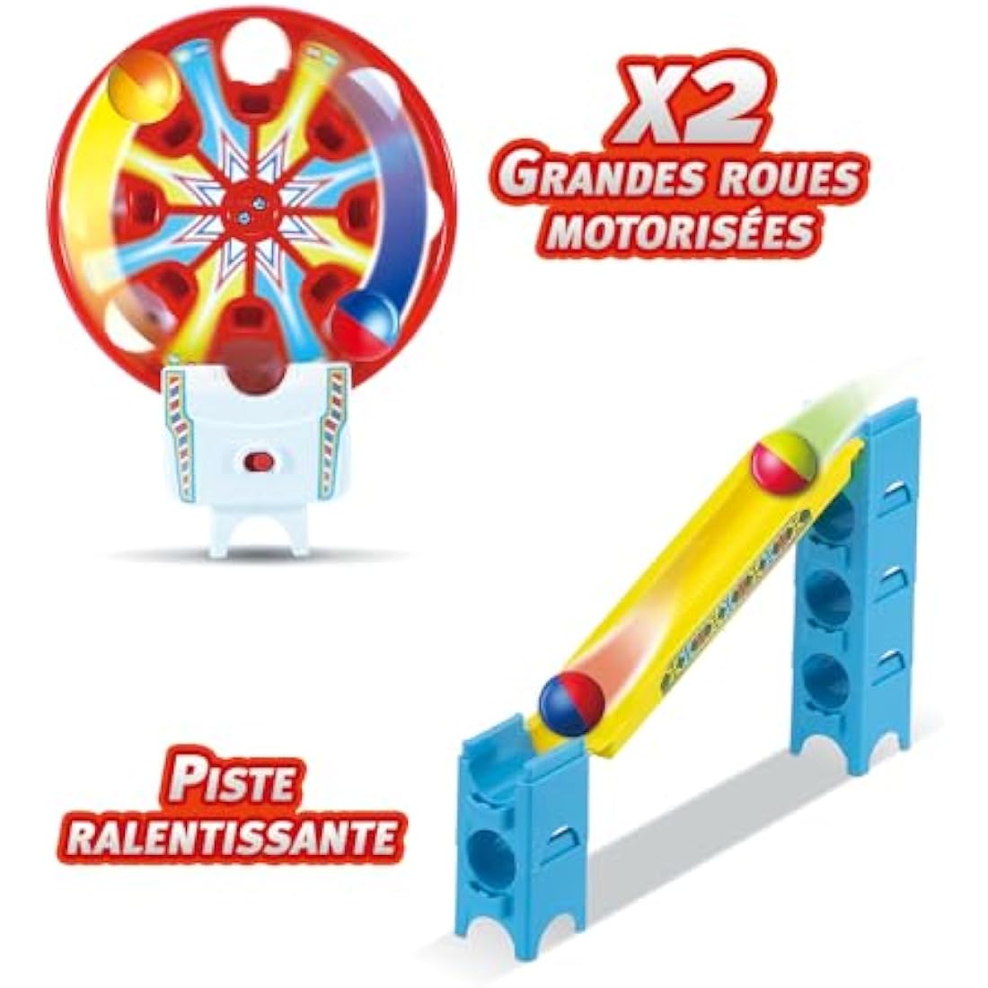 VTech Marble Rush Adventure Park Challenge, Construction Toys for Kids with 10 Marbles and 96 Building Pieces, Electronic Marble Run, Colour-Coded Building Toy, 4 Years +