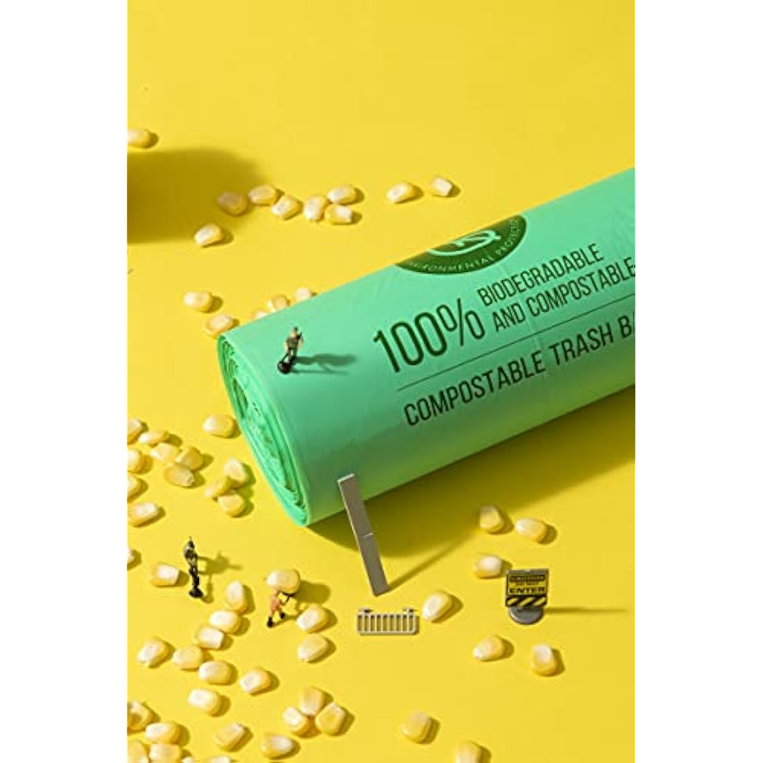 150 Bags Compost Bin Liners 6L 8L 10L 30L Kitchen Waste Bags 100% Biodegradable Bags with EN13432 Certification (6L)