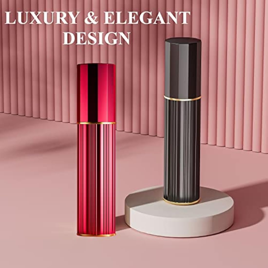 Aurdox Perfume Atomiser Refillable, Mini Travel Size Perfume Bottles Empty, Small Spray Bottle with Bottom Pump, Leaking Proof and Portable for Women and Men, Elegant Design, 5ml (Red