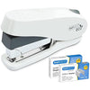 Rapesco 1467 Germ-Savvy Antibacterial, ECO Luna Less Effort Stapler with 2000 Staples, 50 Sheet Capacity, Soft White