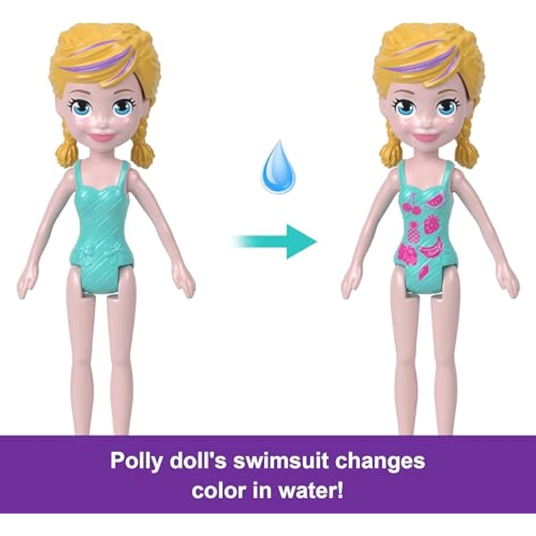 Polly Pocket Portable Boat Playset with Water Play & Color-Change Accessories, Unicorn Dream Cruise Includes 1 Doll & 23 Total Pieces