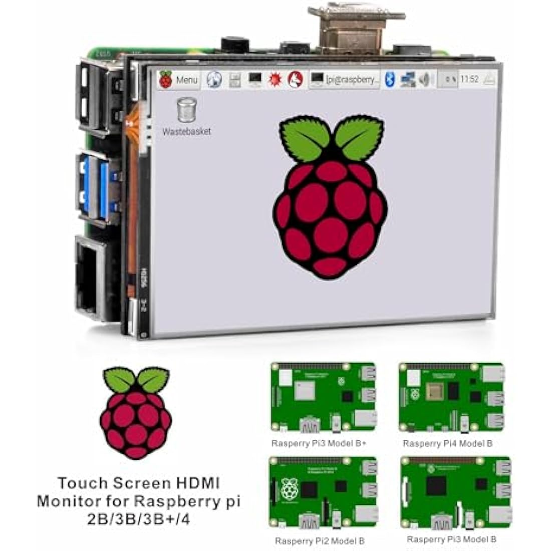 OSOYOO Touchscreen LCD Monitor HDMI Display 3,5" TFT with Stylus and Manual for Raspberry Pi 4 3 Modell B+