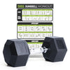 PhysKcal Hex Dumbbells 22.5kg Single, Odourless Poly Rubber Encased Dumbbells Set 2.5KG 5KG 7.5KG 10KG 12.5KG 15KG 20KG Home Gym Weights Set
