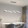 Mikeru Modern Wave Pendant Light, 120cm Dining Table Lights 3000K/4500K/6500K Dimmable 10% to 100% Height Adjustable Island Lighting 1cm to 150cm Chrome LED Chandelier for Living Room