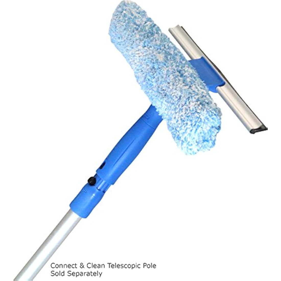 Unger 2-in-1 Microfiber Scrubber and Squeegee, Blue, 6-inch