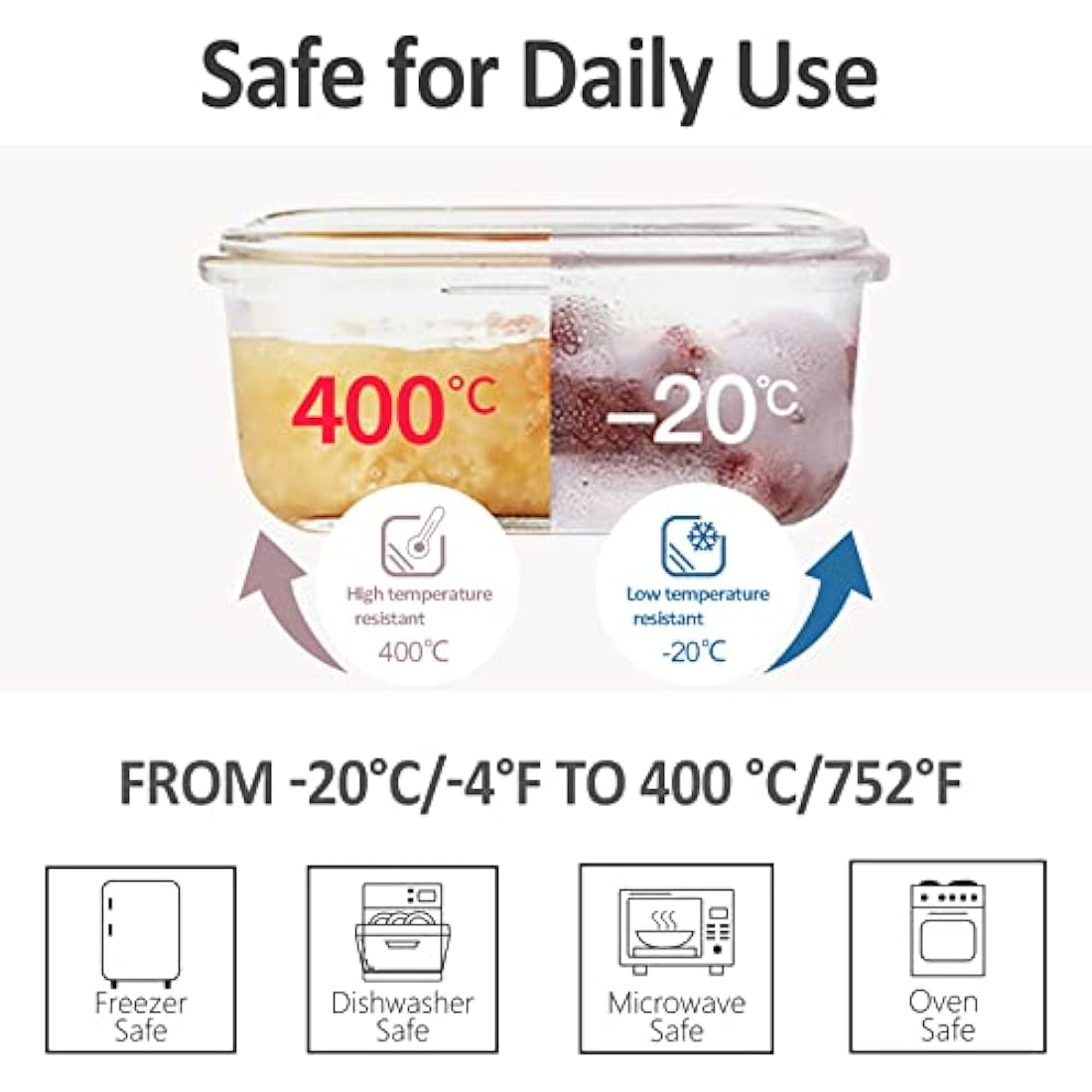 ROSOS Glass Food Storage Containers with Airtight Lids, 6 Pack Super Leak Proof Glass Containers with Lids, Not Easy Broken & BPA Free, Glass Food Containers for Freezer to Oven Safe, Grey