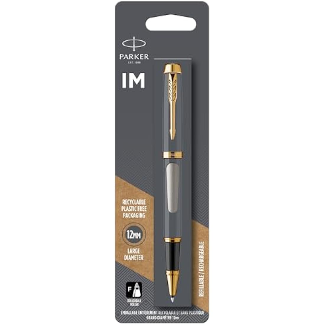 Parker IM Rollerball Pen | Brushed Metal | Fine Point Black Ink