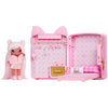 Na Na Na Surprise 3-in-1 Backpack Bedroom Playset with Fashion Doll - REENA DE LA ROSA - Includes Fuzzy Pink Kitty Backpack with Cat Ears and Closet with Pillows & Blanket - For Kids, Ages 5+ Years