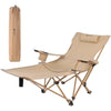 VILLEY Reclining Camping Chair with Removable Footrest, 2 in 1 Portable Adjustable Recliner Camp Chair, Headrest & Storage Bag, Supports Up to 150 kg