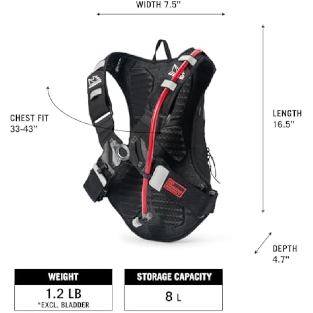 USWE MTB Hydro - Hydration Pack for Cycling, Mountain Biking, E-MTB and Gravel Riding, Backpack with Water Bag