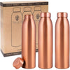 NORMAN JR, Copper Water Bottle 1L - Gift Box of 3, Plain, an Ayurvedic vessel made from pure copper - helps you drink more water, with many health benefits