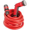 FITT YOYO 30 m, Extendable and Flexible Garden Water Hose Pipe with Multi-Function Spray Gun, Red