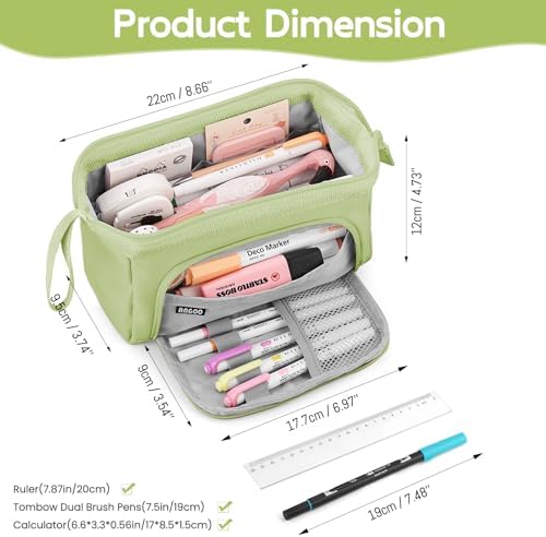 Mamowla Large Pencil Cases for Girls Super Big Pencil Case for Women Zipper Smoothy Pen Case Pouch Holder Stationery Organizer Duarable School Pencil Cases