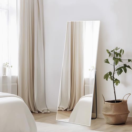 Vasemouh 140x51cm (55x20 in) Full Length MirrorsWhite Long Large Mirror for Wall Hanging or Floor Free Standing, for Bathroom Living Room