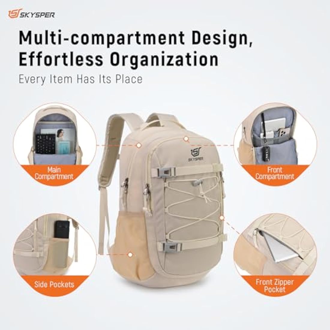 SKYSPER 25L Rucksack Hiking Backpack - Lightweight Travel Daypack for Women Men