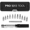 Bicycle Motorcycle Torque Wrench 1/4" Drive with Ratchet and Extension Measuring Range 2-20Nm Precision Tool Including Hex Hex Wrench and Torx Bits for Road Bike,