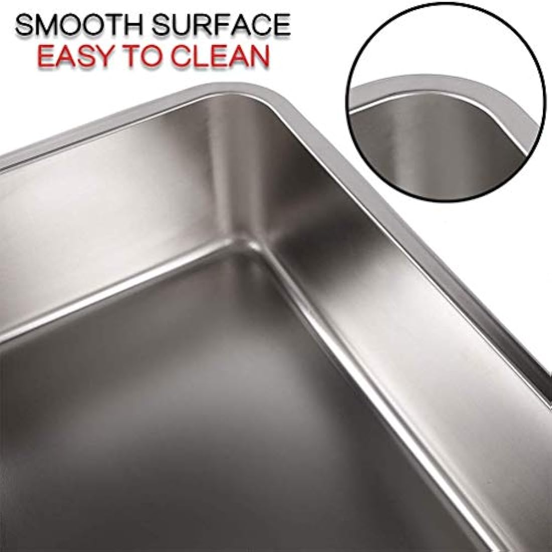 Yangbaga Cat Litter Tray 20"*14"*6" Stainless Steel, Odourless and Spacious Design for Easy Cleaning, Ideal for Large Cats, Multiple Pet Households, Rustproof with Non-Slip Base