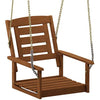 Furinno Tioman Hardwood Single Hanging Porch Swing with Chain, Natural