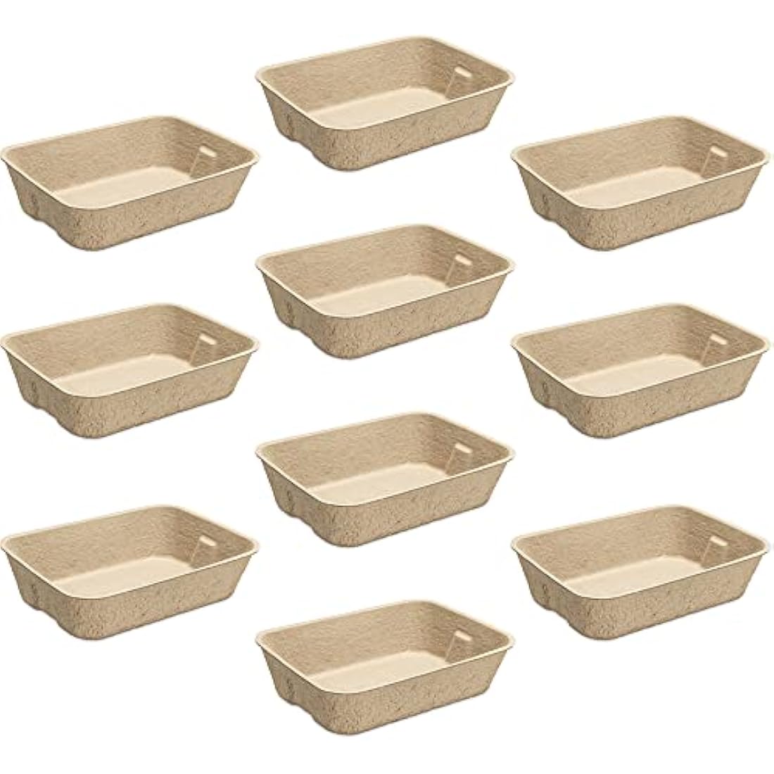 Navaris Disposable Cat Litter Trays (Pack of 10) - Cardboard Liner Tray for Cats Made of 100% Paper - Use Alone or As Box Liners - 40.5cm x 30cm