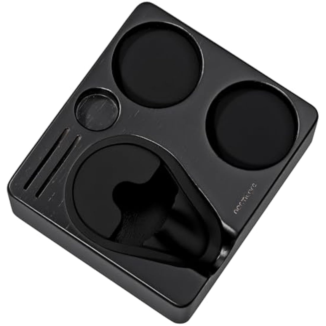 Normcore Compact Tamping Station - Espresso Black Tamper Station Base - Genuine American Black OAK Tamper Holder - Wooden Coffee Portafilters Stand Base For 54 /58mm Espresso Machine Accessories