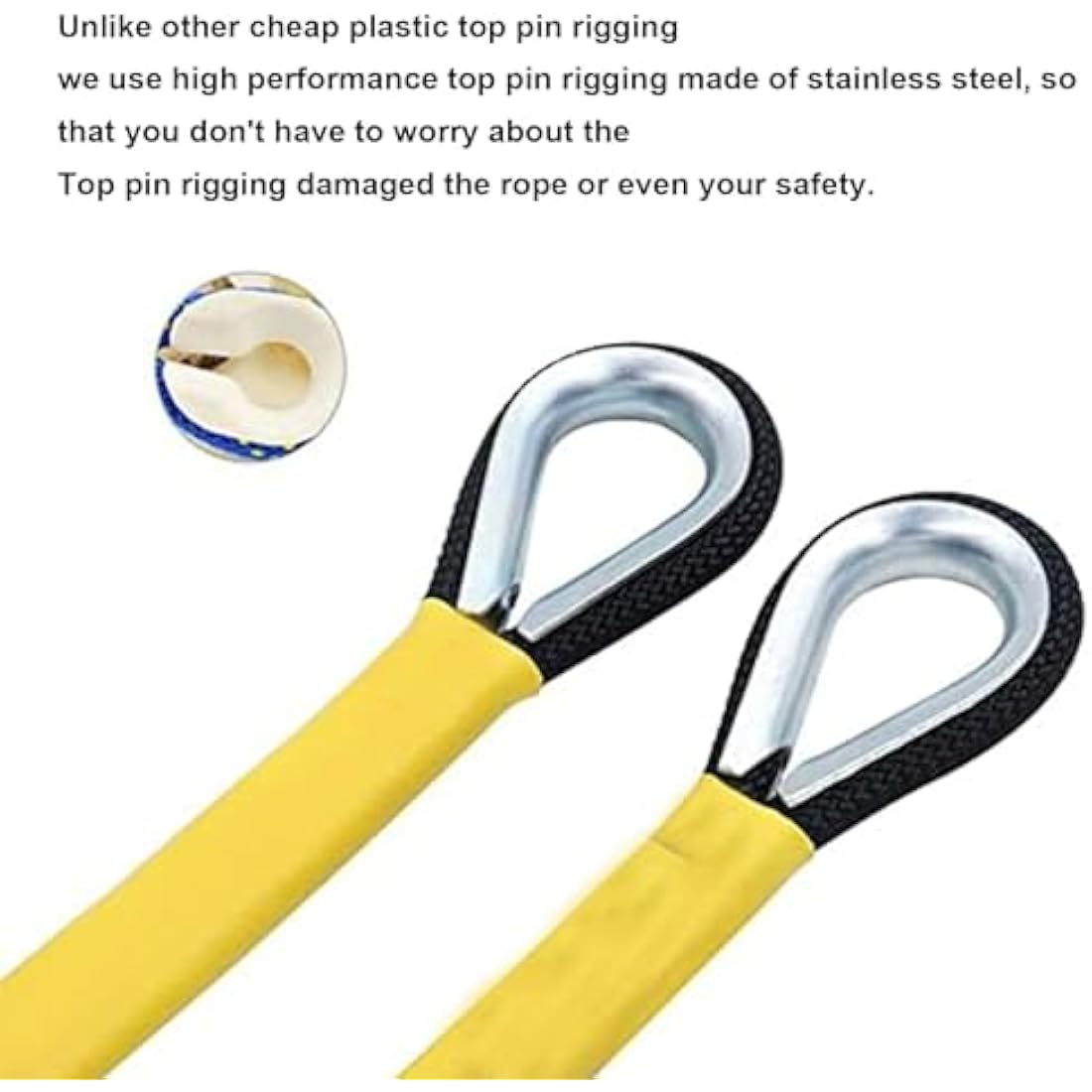 Gangying Climbing Rope 8mm Outdoor Static Rock Climbing Rope 50m High Strength Cord Safety Rope Braid Nylon Rope Escape Rope Fire Rescue Parachute Rope with 2 Carabiner