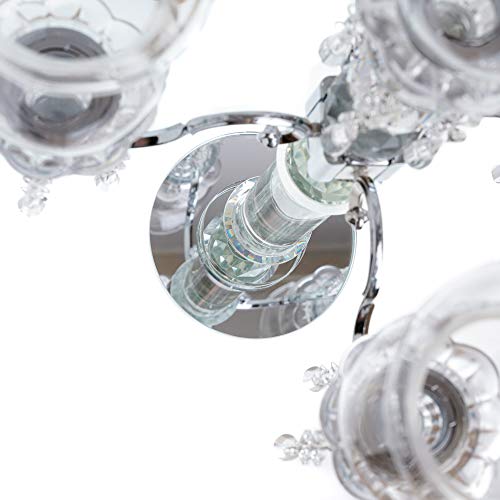 London Boutique Crystal Candelabra Tea Light Candle Holders 5 Arms Decorative with swarovski crystal elements Gift Present (5 Arms)