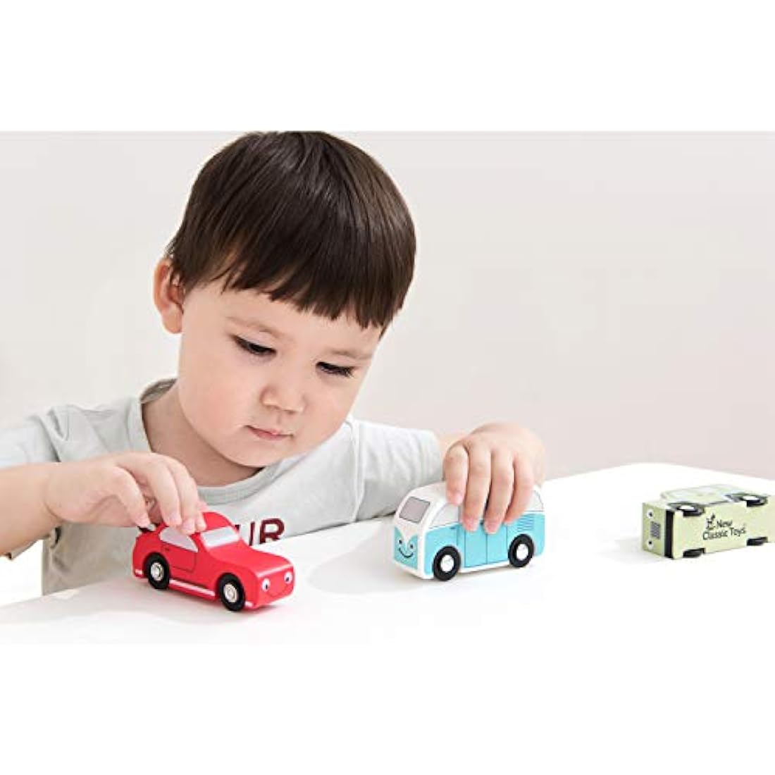 New Classic Toys - Wooden Cars Set - Includes Sportcar, Minibus and Off-Road Vehicle - Wooden Toys, Toy Cars, Kids Car's Set, Montessori Toys - Set of 3 Pcs