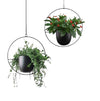 Funtabee 2-Pack Mid-century Modern Hanging Planter, Black Metal Wall Hanging Planter Indoor, Hanging Flower/Plant Pots, Metal Hanging Baskets/Plant